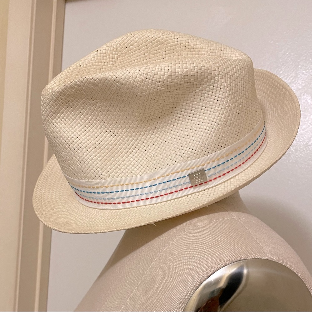Sean John Bone Men's Medium Straw Fedora Hat